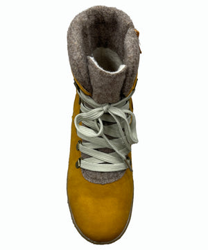 Lunar GL064 Brogan Light Tan/ Mustard Womens Casual Comfort Zip/Lace Up Waterproof Ankle Boots