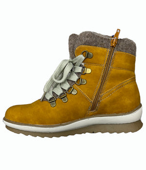 Lunar GL064 Brogan Light Tan/ Mustard Womens Casual Comfort Zip/Lace Up Waterproof Ankle Boots