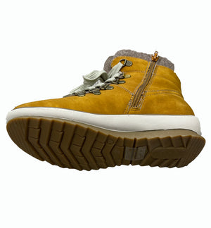 Lunar GL064 Brogan Light Tan/ Mustard Womens Casual Comfort Zip/Lace Up Waterproof Ankle Boots