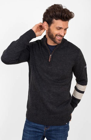 Brakeburn Mens Grey Quarter Zip Jumper