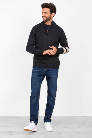 Brakeburn Mens Grey Quarter Zip Jumper
