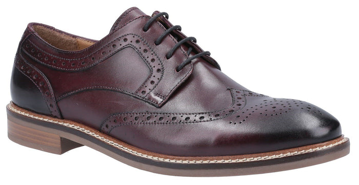 Hush Puppies Bryson Bordo Mens Lace Up Leather Brogue Shoes