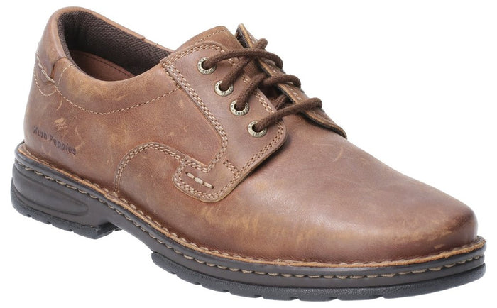 Hush Puppies Outlaw Brown Mens Casual Comfort Lace Up Leather Shoes