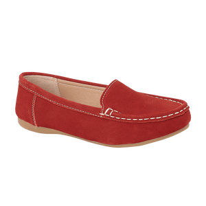 Jo & Joe Mykonos Red Slip On Real Suede Leather Casual Loafers Moccasins Shoes