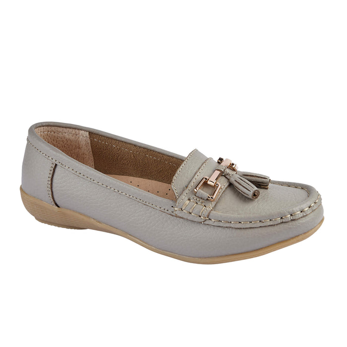 Jo & Joe Nautical Mushroom Women's Slip On Leather Loafers Moccasins Casual Shoe