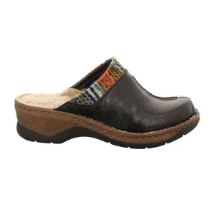 Josef Seibel Catalonia 59 Black Multi Womens Casual Comfort Slip On Clog Mules