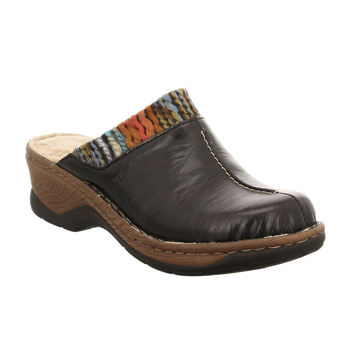 Josef Seibel Catalonia 59 Black Multi Womens Casual Comfort Slip On Clog Mules