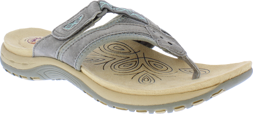Earth Spirit Juliet Frost Grey Womens Casual Comfort Leather Toe Post Sandals