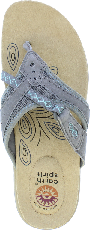 Earth Spirit Juliet Frost Grey Womens Casual Comfort Leather Toe Post Sandals
