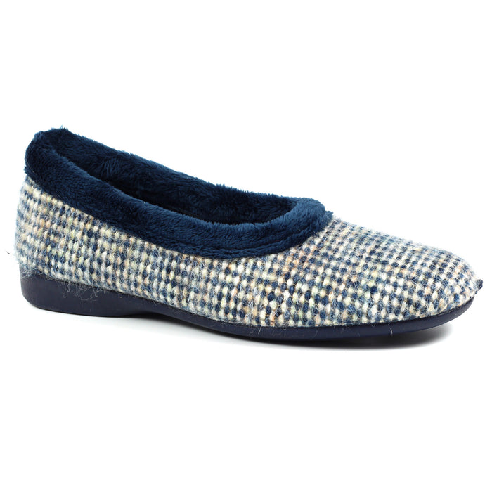 Lunar KLZ061 Bakewell Blue Womens Comfort Pump Slippers