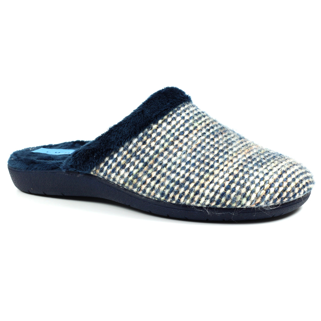 Lunar KLZ062 Binstead Blue Womens Comfort Mule Slippers