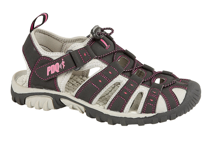 PDQ L377A Black/Pink Womens Casual Walking Trail Sandals