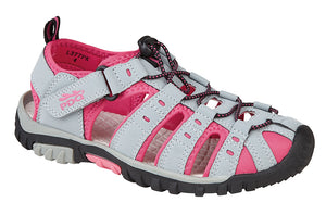 PDQ L377PK Grey/Fuschia Womens Casual Walking Trail Sandals