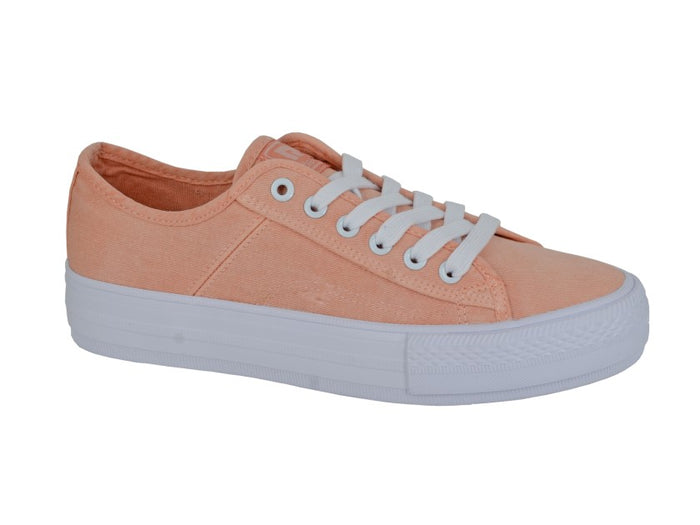 DEK L944PK Pink Womens Casual Comfort Canvas Trainers