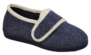 Comfylux LS294NC Eliza Navy Womens Extra Wide Comfort Slippers