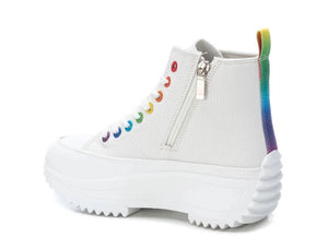 Refresh 170846 Womens Multicolour White and Rainbow Chunky High Top Trainer
