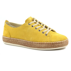 Lazy Dogz Maddison Mustard Womens Casual Comfort Leather Trainer