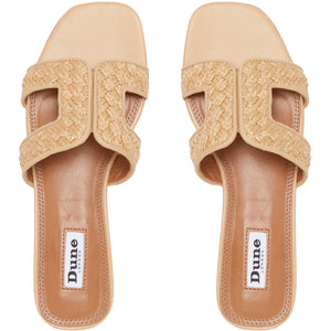 Dune Loupe Raffia Natural Womens Comfort Sliders