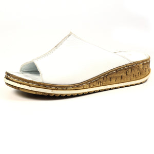 Lunar JLE110 Harmony White Womens Leather Slip On Stylish Padded Summer Sandals