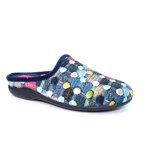 Lunar KLA096BL Crackle Blue Womens Comfort Slip On Mule Slippers