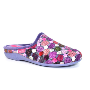 Lunar KLA096PP Crackle Purple Womens Comfort Slip On Mule Slippers