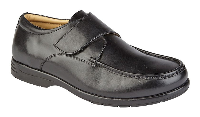 Roamers M190A Black Mens Casual Comfort Wide Fit Shoes