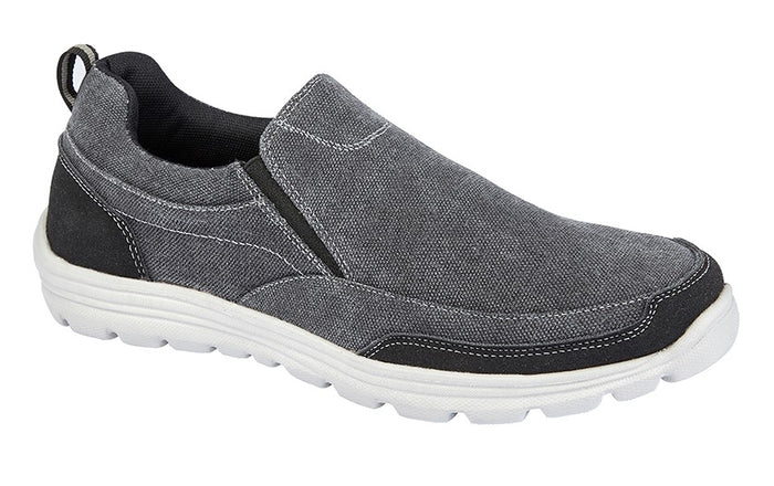 DEK M336A Grey Mens Casual Comfort Twin Gusset Slip On Shoes