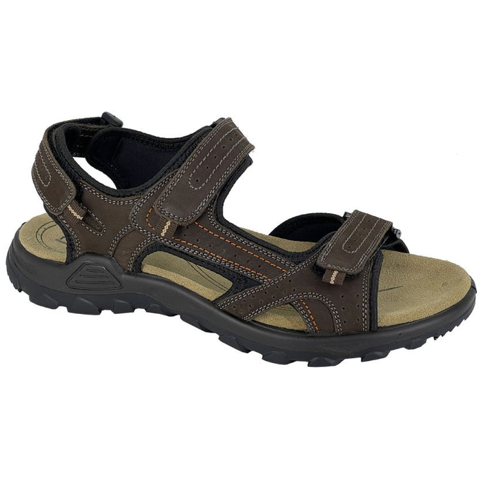 Roamers M422B Brown Leather Mens Casual Comfort Sandals