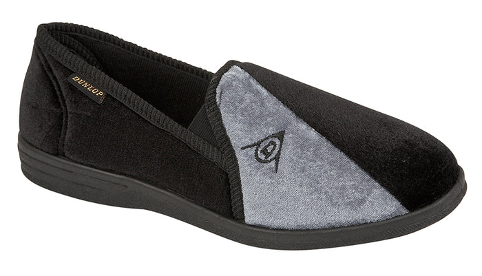 Dunlop MS417A Black/Grey Mens Casual Comfort Slippers