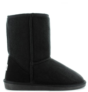 Ella Midi Black Women's Faux Fur Lined Warm Boots