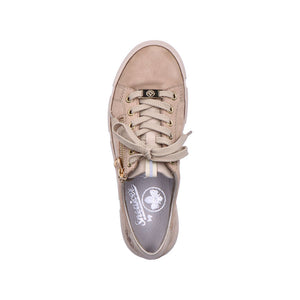 Rieker N5934-63 Ginger Beige Womens Casual Comfort Lace Up Trainer