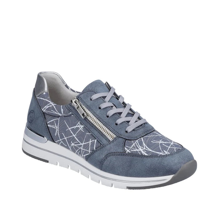 Remonte R6700-12 Blue Combination Womens Casual Comfort Leather Lace Up Trainers