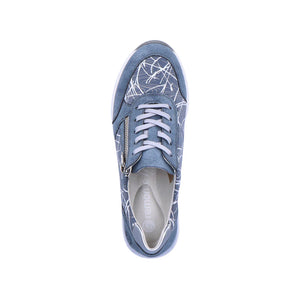Remonte R6700-12 Blue Combination Womens Casual Comfort Leather Lace Up Trainers