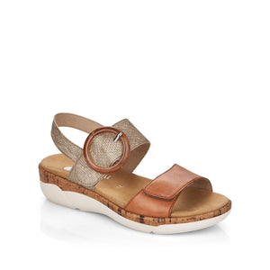 Remonte R6853-90 Tan Womens Casual Comfort Buckled Sandals