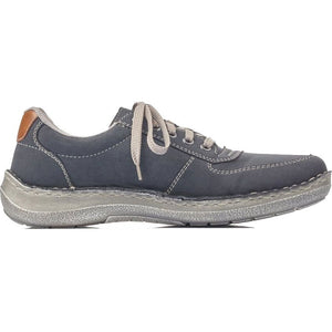 Rieker 03030-14 Blue Mens Casual Comfort Lace Up Side Zip Shoes