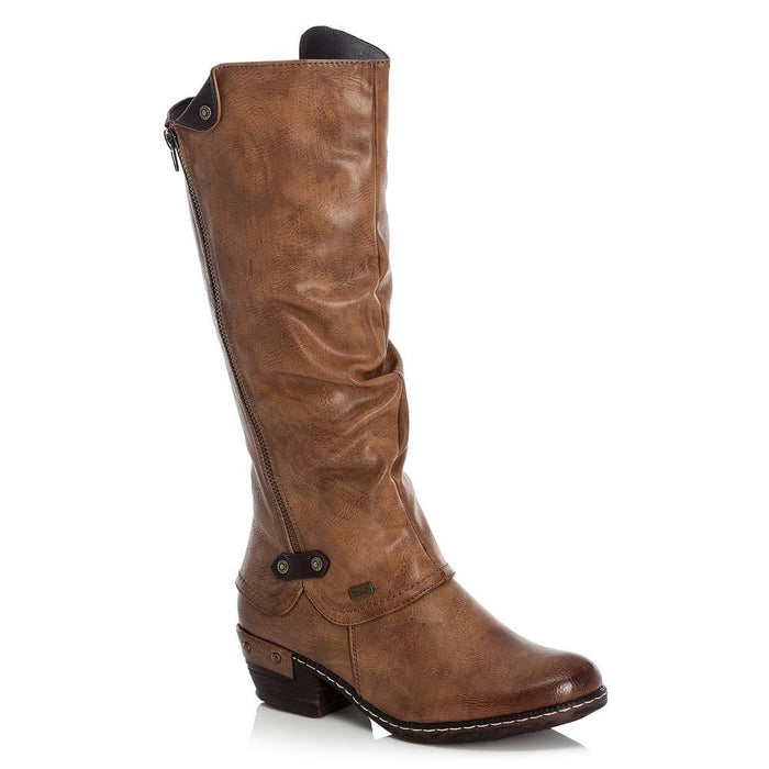 Rieker 93655-26 Brown Women's Zip Up Warm Fleece Lining Boots