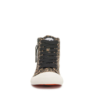 RocketDog Jazzin Tampa Cotton Natural Leopard Print Womens Comfort High-Top Trainer