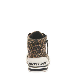 RocketDog Jazzin Tampa Cotton Natural Leopard Print Womens Comfort High-Top Trainer