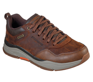 Skechers Relaxed Fit: Benago - Hombre 210021/CDB Brown Mens Casual Comfort Leather Lace Up Shoes