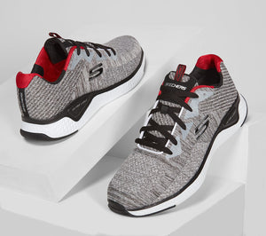 Skechers 52758/GYBK Grey and Black Mens Casual Comfort Lace Up Trainers