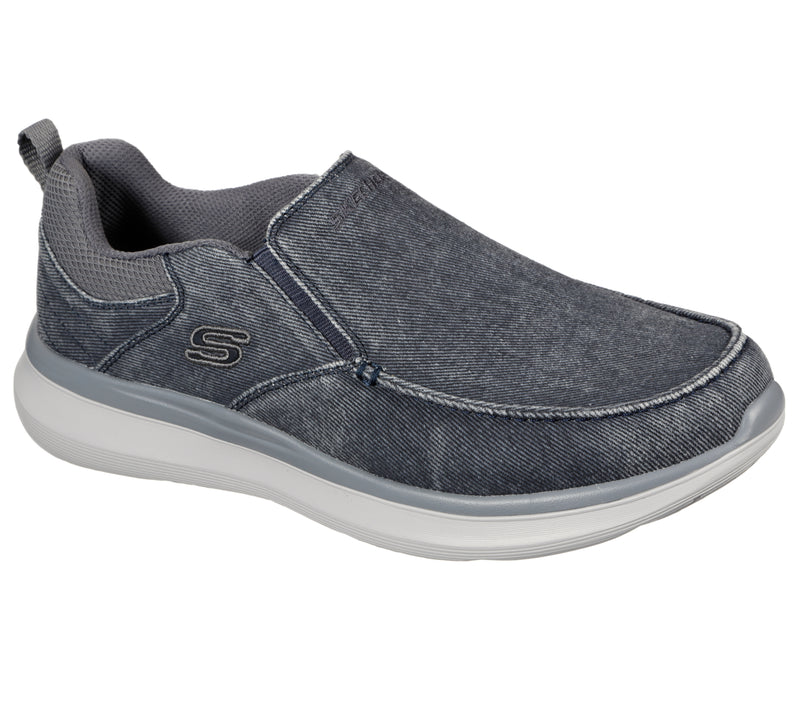 Skechers 210025 BLU Blue Mens Casual Comfort Slip On Shoes The