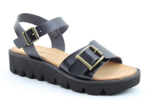 Heavenly Feet Trudy Black Ladies Casual Comfort Sandals