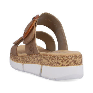 Rieker V2392-62 Beige Womens Casual Comfort Mule Sandals