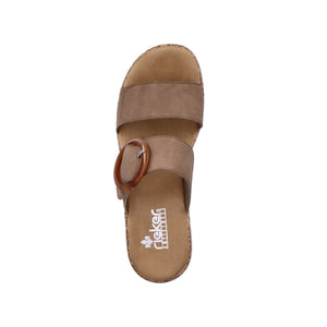 Rieker V2392-62 Beige Womens Casual Comfort Mule Sandals