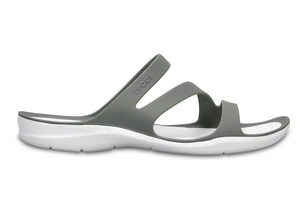 Crocs Swiftwater Sandal Smoke/White Womens Flexible Slip On Multipurpose Sandals