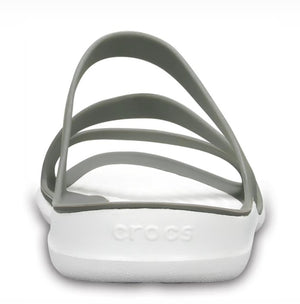 Crocs Swiftwater Sandal Smoke/White Womens Flexible Slip On Multipurpose Sandals