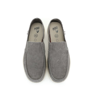 Walk In Pitas Mens WP150 Slip On Washed Gris Casual Shoes