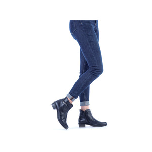 Rieker Y0781-14 Navy Blue Womens Comfort Zip Up Heeled Boots