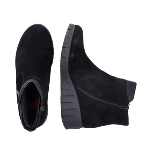 Rieker Y1360-00 Black Womens Casual Comfort Slip On Ankle Boots