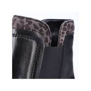 Rieker Y1383-01 Black Leopard Print Womens Casual Comfort Slip On Ankle Boots